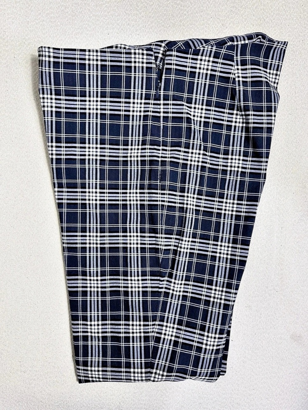 Karen Kane Plaid Straight Leg Pants in Blue & White Size 12